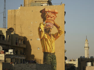 The Column, a New Mural by Jofre Oliveras and Dalal Mitwally in Amman, Jordan